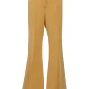 Yellow triacetate-blend mid-rise tailored palazzo pants
