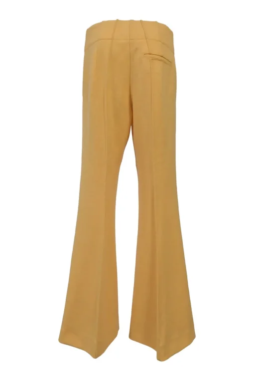 Yellow triacetate-blend mid-rise tailored palazzo pants