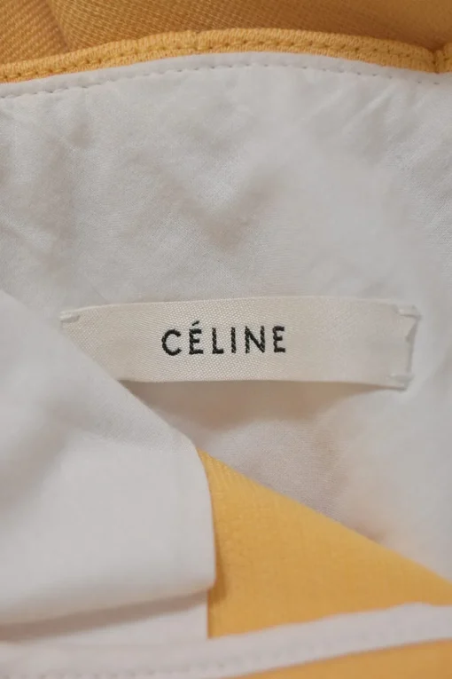 Yellow triacetate-blend mid-rise tailored palazzo pants