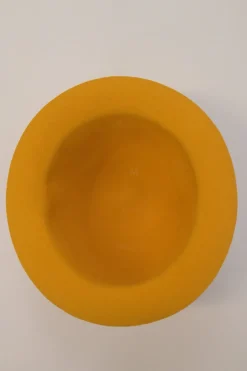 Yellow wool felt cloche hat