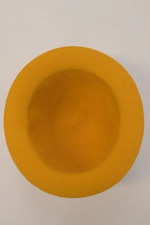 Yellow wool felt cloche hat