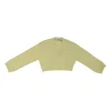 Yellow wool-blend Melina dolman sleeve cropped cardigan with chest patch pockets