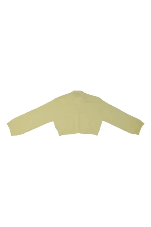 Yellow wool-blend Melina dolman sleeve cropped cardigan with chest patch pockets