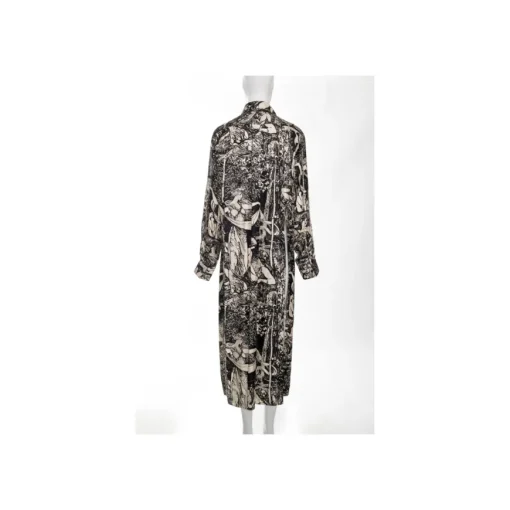 Abstract Print Long Shirt with Slits