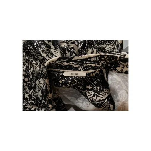 Abstract Print Long Shirt with Slits