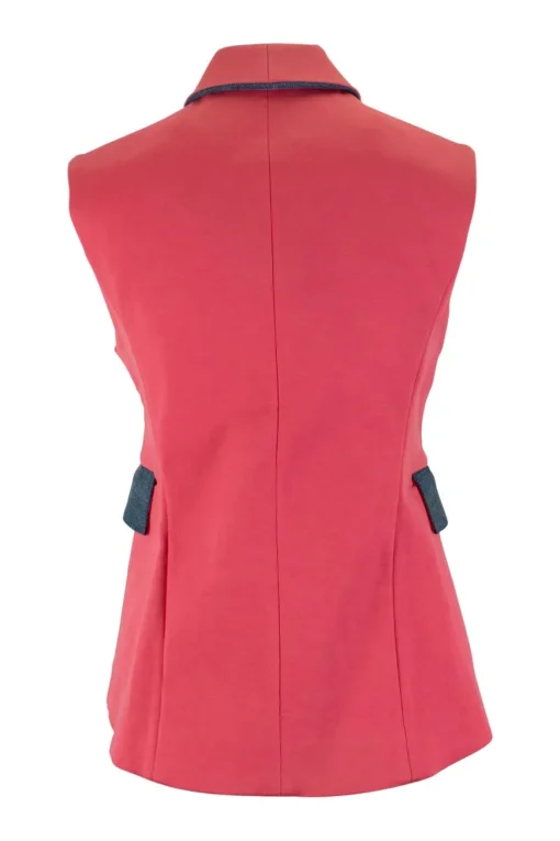 Acne waistcoat in pink and denim with hook fastenings