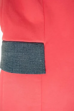 Acne waistcoat in pink and denim with hook fastenings
