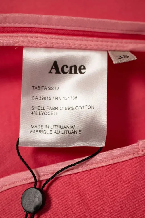 Acne waistcoat in pink and denim with hook fastenings