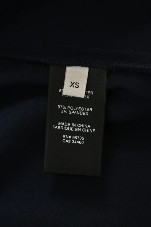 Anthracite blue satin polyester-blend tie-front plunge neck pullover blouse with smocked cuffs
