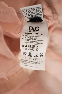 Baby pink puffy sleeves ruffled top