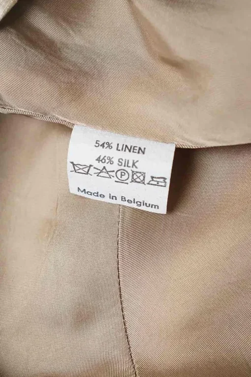 Beige and yellow linen-blend floral jacquard pleated French collar boat neck pullover shift dress