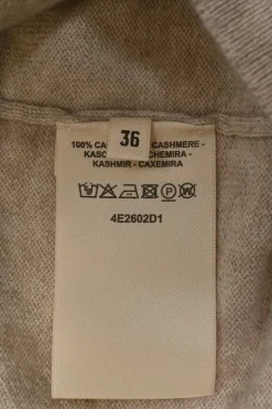 Beige cashmere knit crewneck H-Lift long sleeve sweater