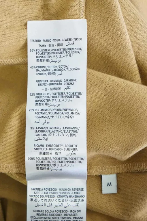Beige cotton-blend paneled GG monogram jersey half-zip pullover knit dress