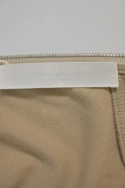 Beige paneled cotton jersey knit corset tank top