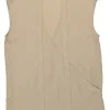 Beige silk relaxed wrap-effect sleeveless top with neck-tie fastening