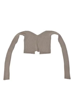 Beige viscose-blend seamless rib knit 'La Maille Pralu'