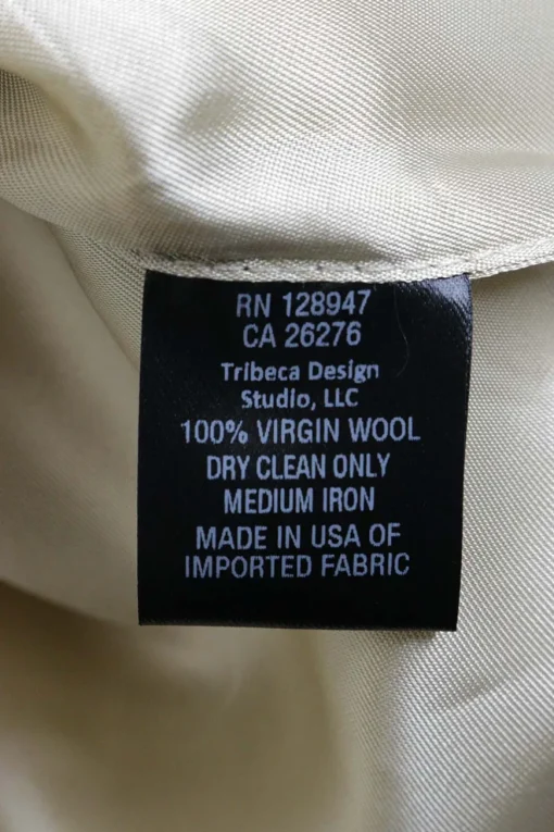 Beige wool button-front tailored waistcoat