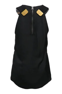 Black acetate embellished Grecian neck camisole