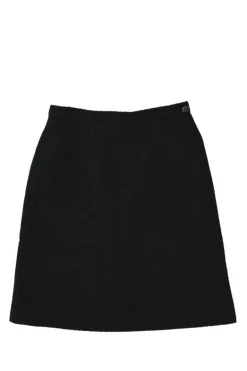 Black acrylic-blend bouclé tweed pull-on mini skirt