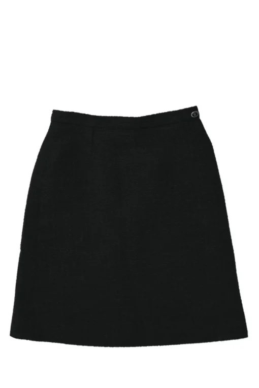Black acrylic-blend bouclé tweed pull-on mini skirt