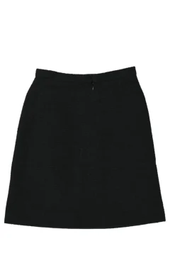 Black acrylic-blend bouclé tweed pull-on mini skirt