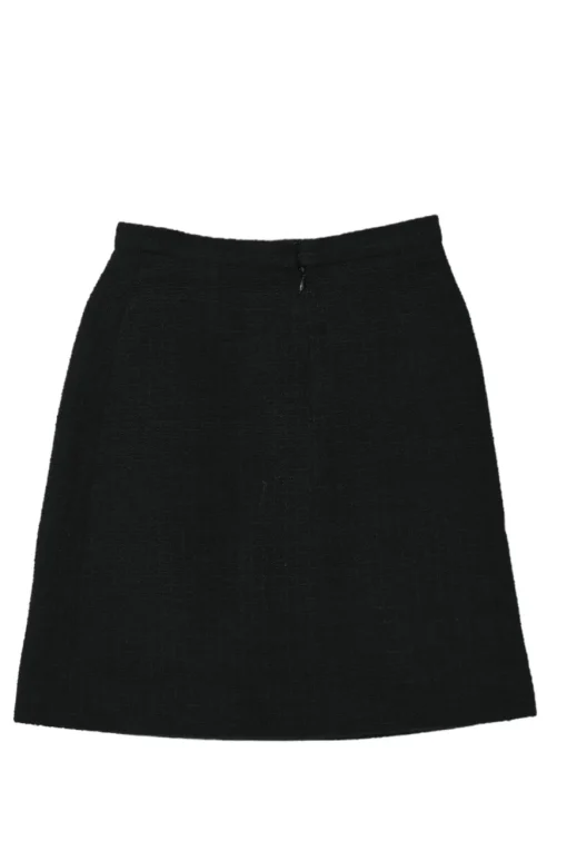 Black acrylic-blend bouclé tweed pull-on mini skirt
