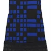 Black and cobalt blue polypropylene-blend fully-fashioned intarsia 3D knit strapless skirt