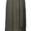 Black and cream layered cupro-silk blend plumetis tulle midi illusion slip skirt