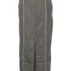 Black and neutral paneled polyester-blend micro houndstooth tweed pencil skirt