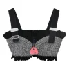 Black and silver frill-trimmed viscose-blend metallic bouclé tweed zip-front bralette top