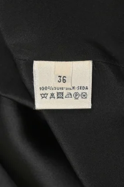 Black bias-cut silk sleeveless tulip blouse