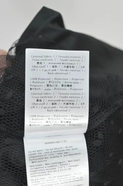 Black bow-embellished polyester plumetis tulle pussy-bow puff sleeve blouse with built-in solid camisole