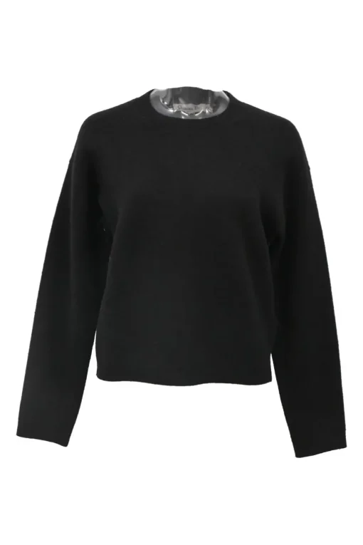 Black cashmere-blend J'Adior 8 intarsia crewneck boxy sweater