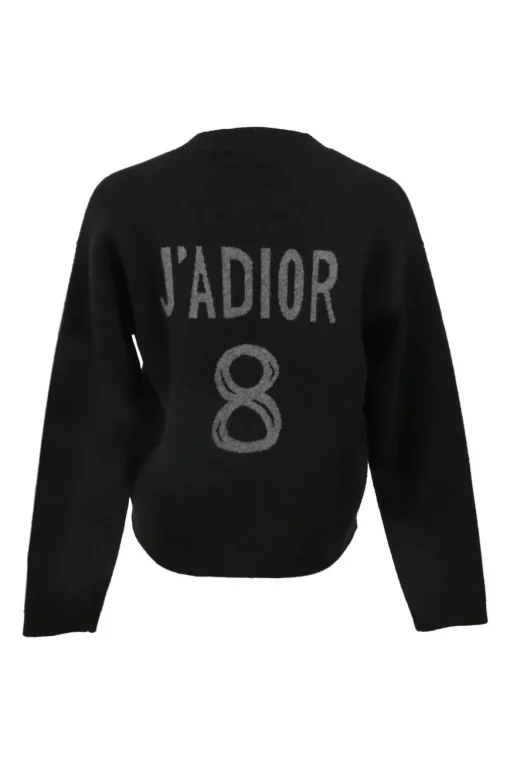 Black cashmere-blend J'Adior 8 intarsia crewneck boxy sweater