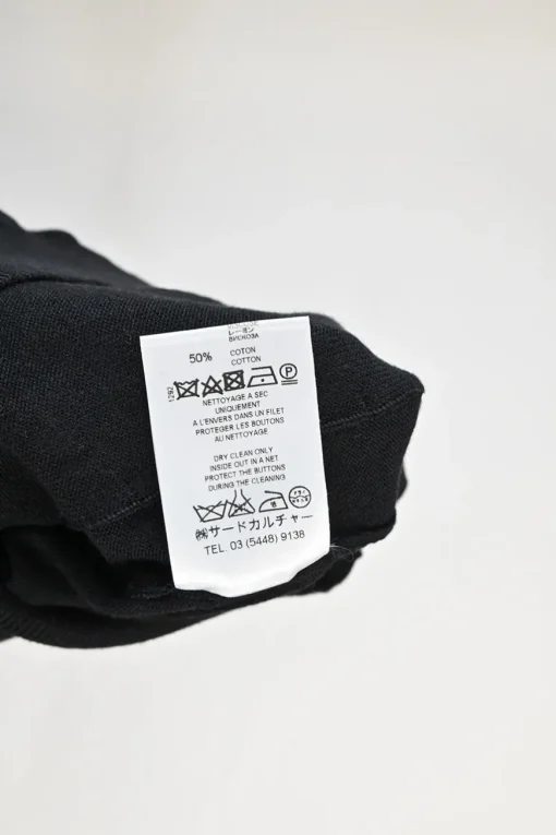 Black cashmere-blend mixed-media snap-front cardigan with woven floral print foulard inserts