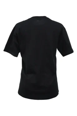 Black cotton jersey crewneck logo T-shirt