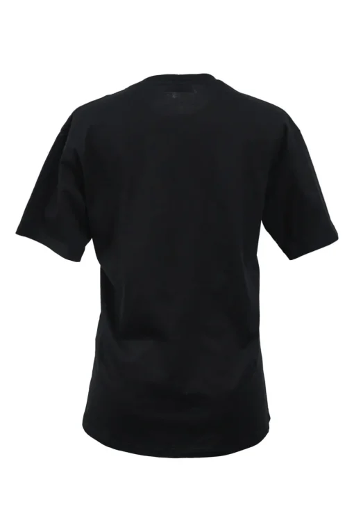 Black cotton jersey crewneck logo T-shirt