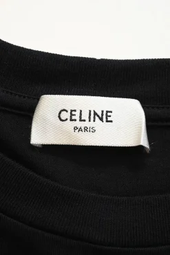 Black cotton jersey crewneck logo T-shirt