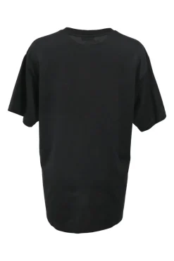 Black cotton jersey embellished logo appliqué crewneck T-shirt