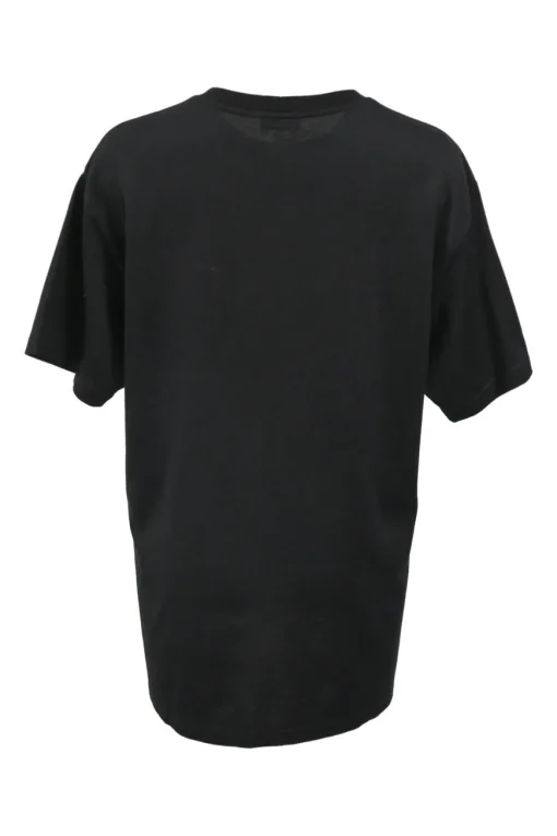 Black cotton jersey embellished logo appliqué crewneck T-shirt