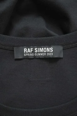 Black cotton jersey interlock jersey knit pullover tank top with contrasting chest logo R patch in leather