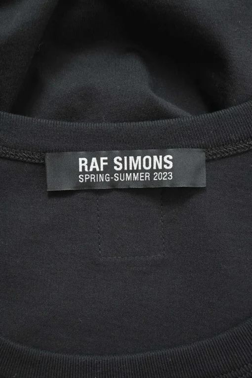 Black cotton jersey interlock jersey knit pullover tank top with contrasting chest logo R patch in leather