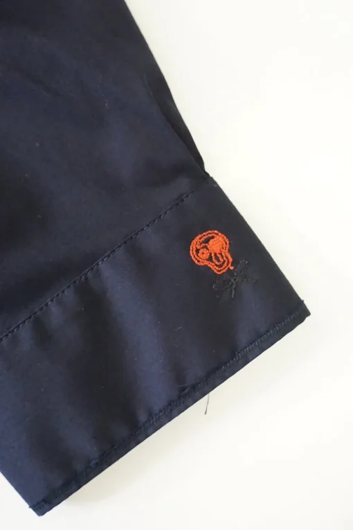 Black cotton-blend boxy short sleeve shirt