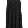 Black cotton-blend broderie Anglaise maxi skirt