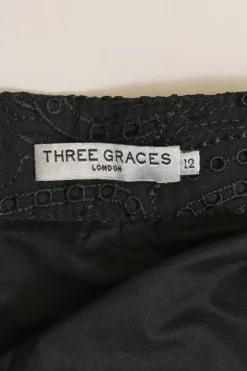 Black cotton-blend broderie Anglaise maxi skirt