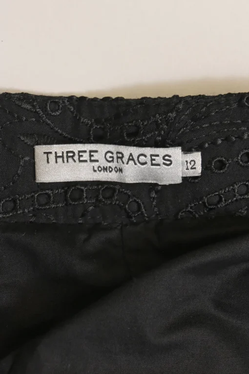 Black cotton-blend broderie Anglaise maxi skirt