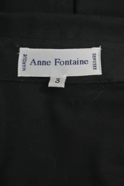 Black cotton-blend dagger collar corset-style shirt with exposed hook and eye front closure