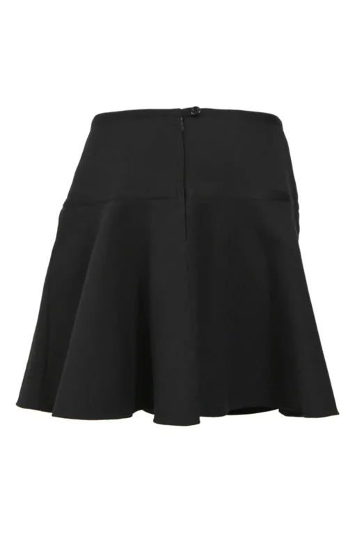 Black cotton-blend drop-waist mini skirt