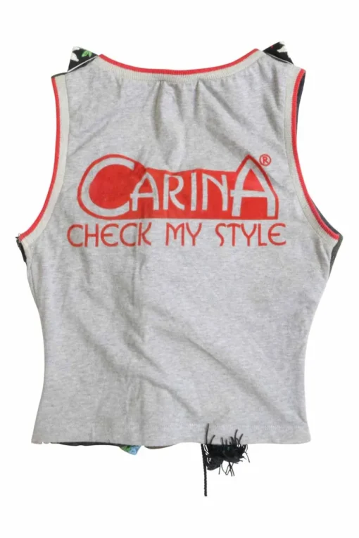 Black cotton-blend floral-embroidered Góralskie-inspired lace-up stays with slogan back panel