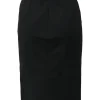 Black cotton-blend gabardine tailored pencil skirt